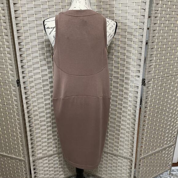 ODODOS Modal Soft Loose Tank Dress Medium Espresso Kangaroo Pocket Casual NEW - Picture 3 of 7